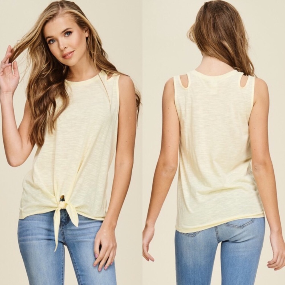 Sleeveless Tie Front Top ☀️